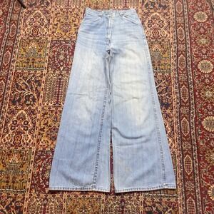 VTG 70s Foxmoor Blue Denim flared Jeans Bell Bottom Size 9 24x31 12" leg opening